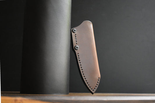 BLEM | Schwarz Knives Overland Sport | Deep Carry Leather Pocket Sheath, Mummert Clip