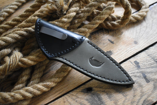 (Scratch n' Dent) Bradford Knives Guardian 3 | Leather Pocket Sheath, Titanium Clip