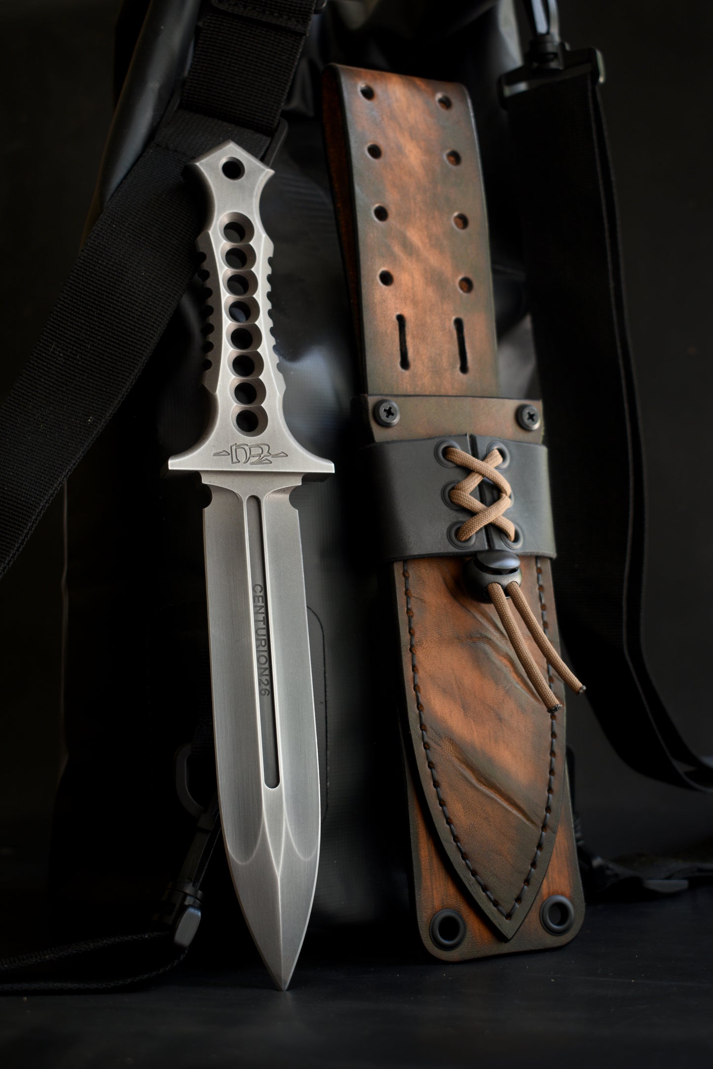 Zu Bladeworx Centurion 26 - Integral Combat Dagger - Custom Leather Sheath (One of One)