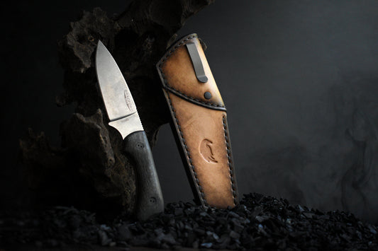 Bradford Knives Guardian 3.2 | Leather Pocket Sheath, Titanium Clip, Fallout Finish