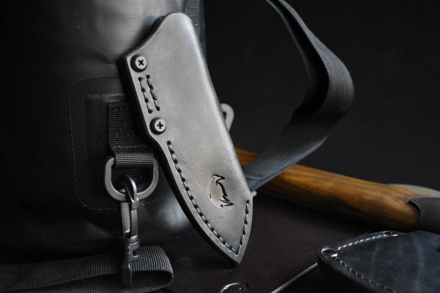 Scratch n' Dent | Schwarz Knives Overland Sport | Deep Carry Leather Pocket Sheath, Mummert Clip