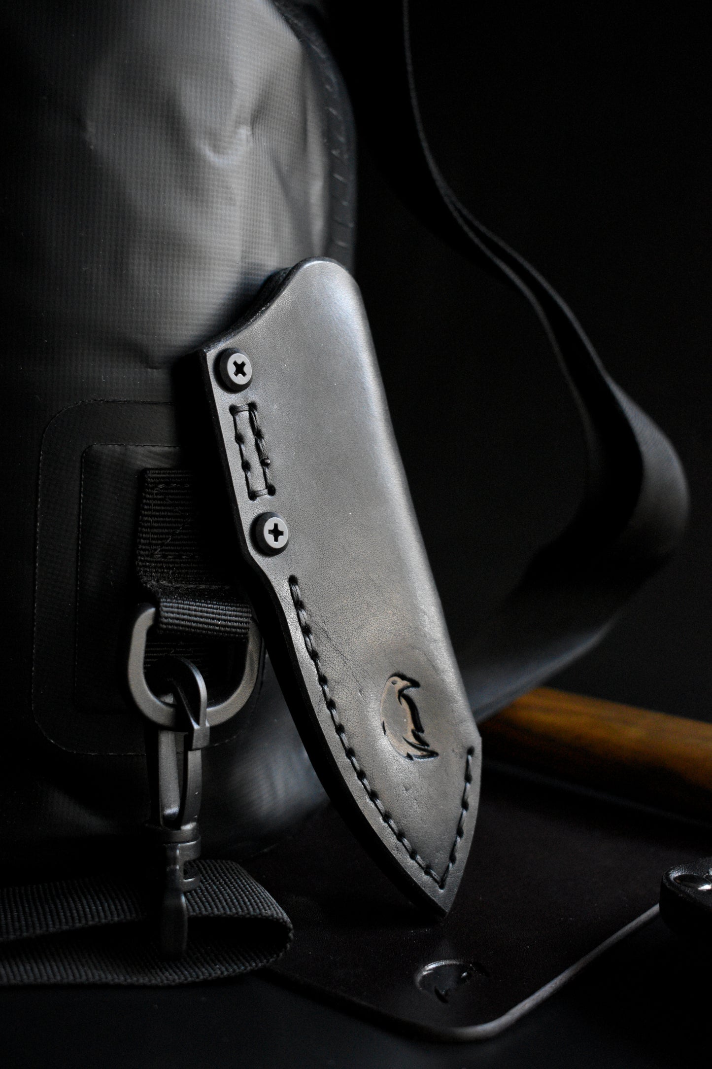 Scratch n' Dent | Schwarz Knives Overland Sport | Deep Carry Leather Pocket Sheath, Mummert Clip