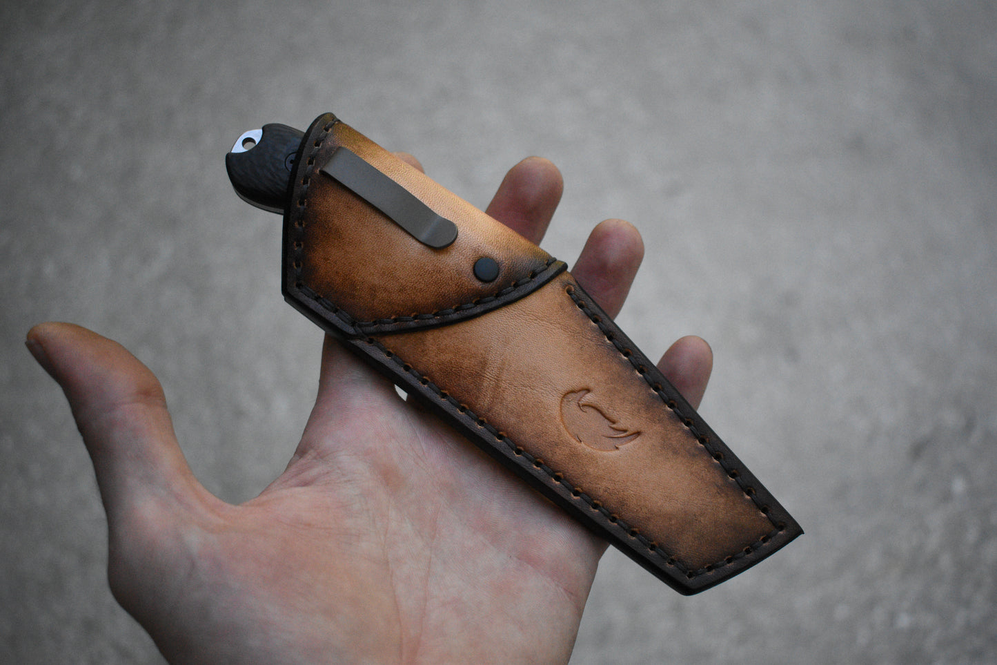 Bradford Knives Guardian 3.2 | Leather Pocket Sheath, Titanium Clip, Fallout Finish