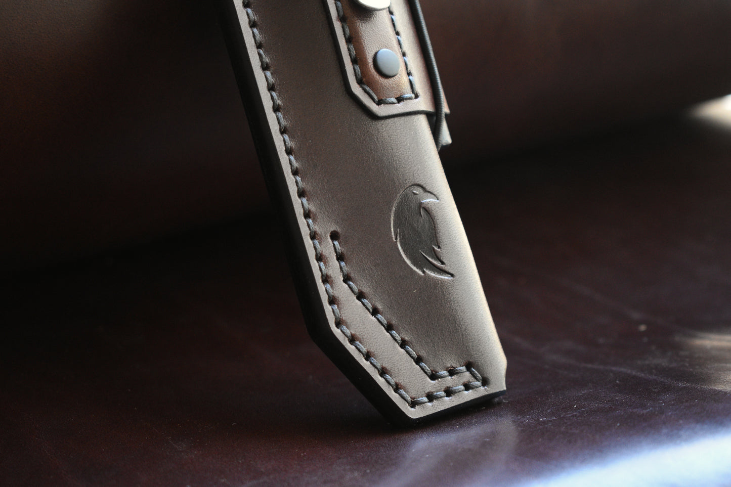 L.T. Wright Knives Patriot | Leather Pocket Sheath, Titanium Clip