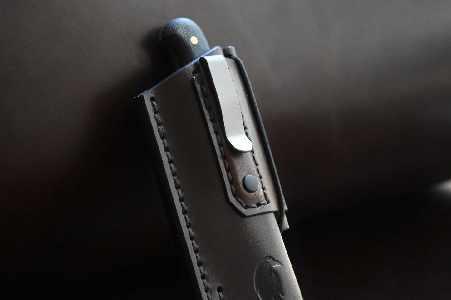 L.T. Wright Knives Patriot | Leather Pocket Sheath, Titanium Clip