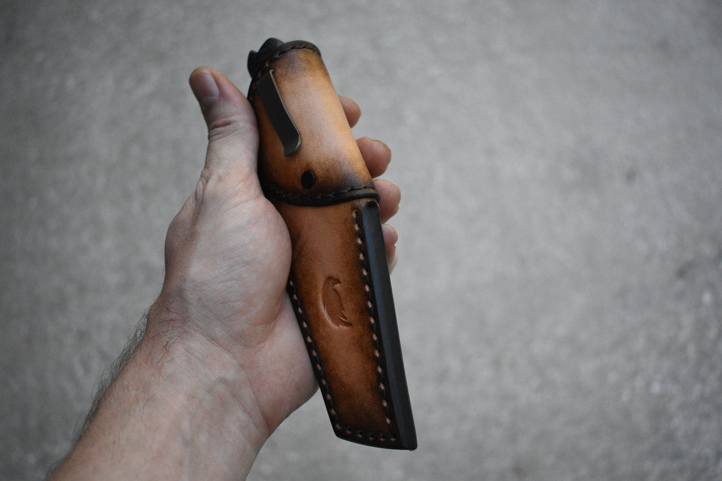 Bradford Knives Guardian 3.2 | Leather Pocket Sheath, Titanium Clip, Fallout Finish