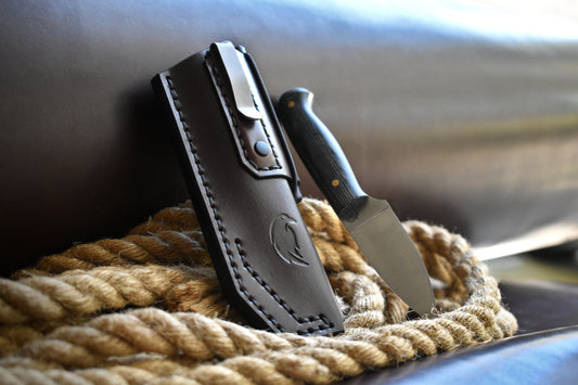 L.T. Wright Knives Patriot | Leather Pocket Sheath, Titanium Clip