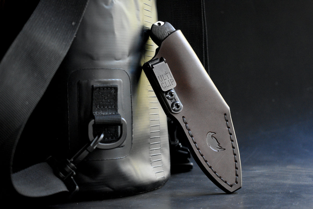 Bradford Guardian 3 drop-point leather sheath with Ulticlip