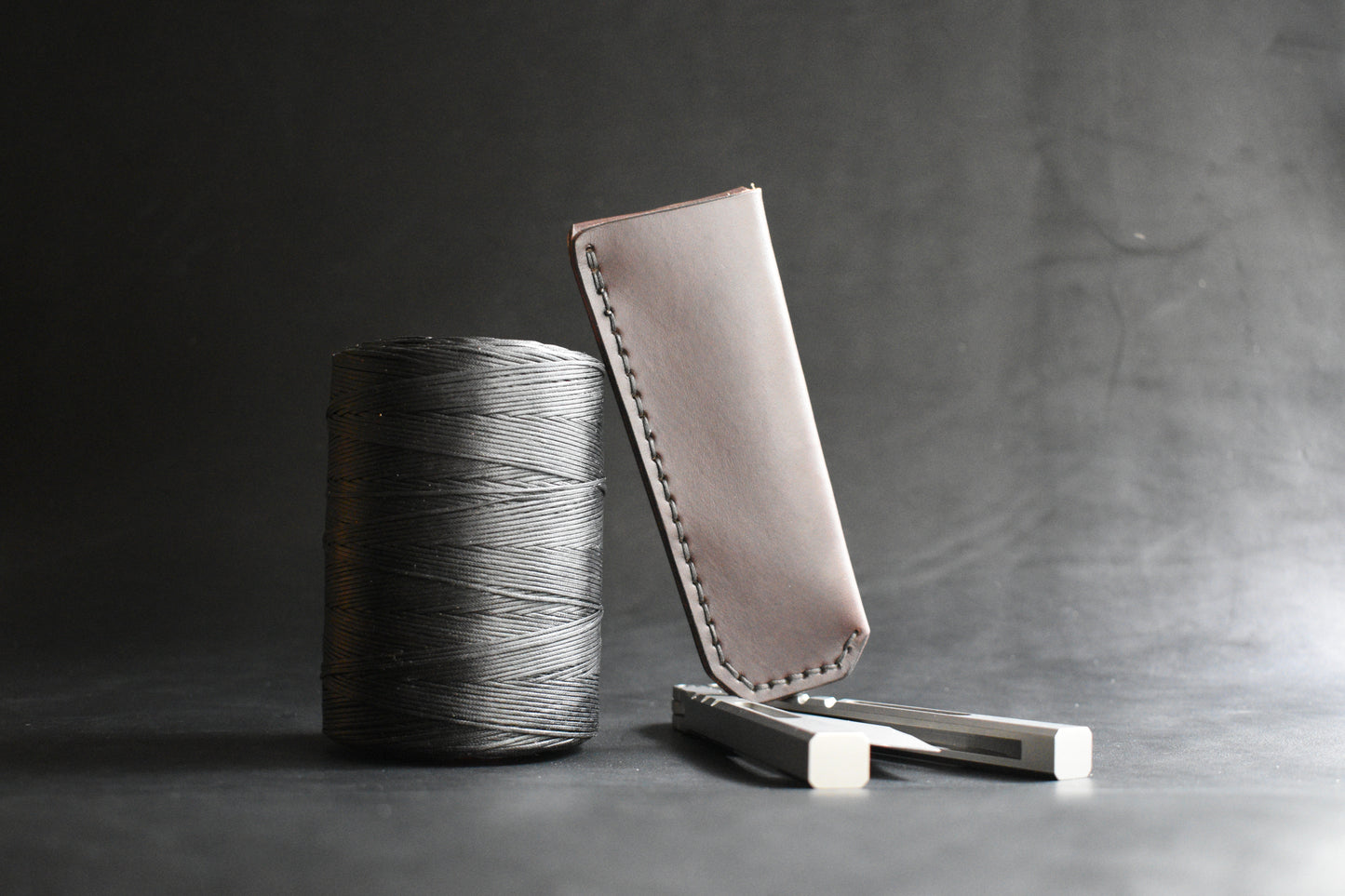 NEW! Deep Carry Pocket Sheath for Balisong Knives | Matte Black PVD Titanium Clip, Dark Chocolate Leather