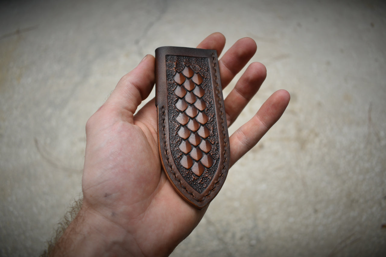 The NOMAD V2 |  Giantmouse Knives GMF1 Titanium Clip Pocket Sheath - Dragonhide