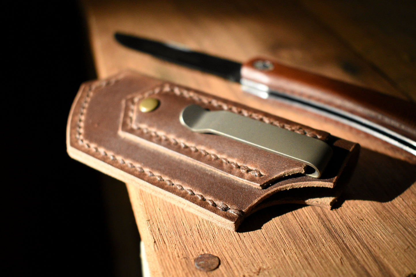 Limited Run | V3 Rogue Clip Slip - Horween Leather Natural Chromexcel